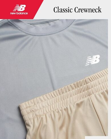 مجموعة شورتات نشطة للأولاد New Balance-4 قطع تي شيرت الأكمام القصيرة وشورتات الصالة الرياضية (8-20) ، حجم 14/16 ، أبل الأخضر الأسود in Saudi Arabia