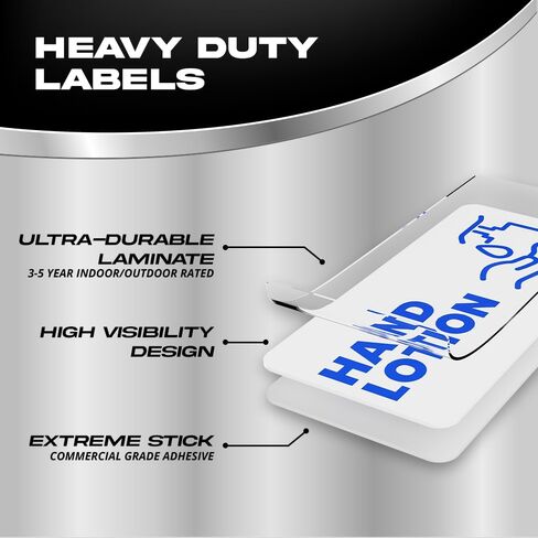 Commercial Hand Lotion Sticker Set | Commercial Hand Lotion Dispenser Sticker Label | Modern Design | Commercial Business, Office, and Home | Waterproof, Ultra-Durable – USA Made (2x1 inch), 4 Labels in Kuwait