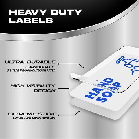 Commercial Hand Lotion Sticker Set | Commercial Hand Lotion Dispenser Sticker Label | Modern Design | Commercial Business, Office, and Home | Waterproof, Ultra-Durable – USA Made (2x1 inch), 4 Labels in Kuwait