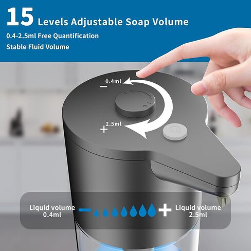 Automatic Soap Dispenser Touchless,Simple Physical Adjustment,Low Battery Consumption Hand Dish Soap Dispenser Kitchen Bathroom,Hands Free Auto in Saudi Arabia
