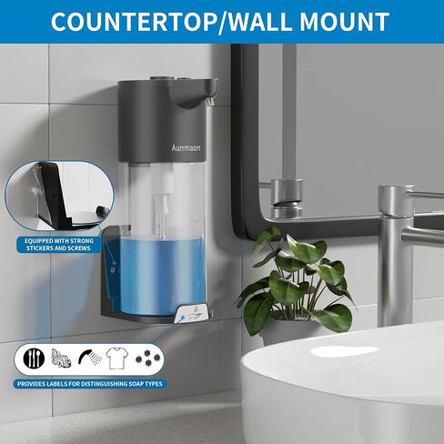 Automatic Soap Dispenser Touchless,Simple Physical Adjustment,Low Battery Consumption Hand Dish Soap Dispenser Kitchen Bathroom,Hands Free Auto in Saudi Arabia