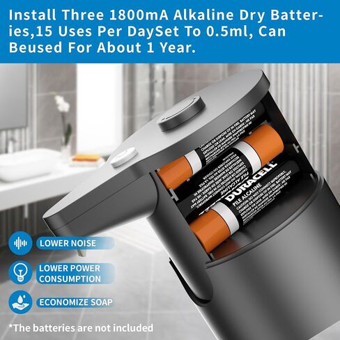 Automatic Soap Dispenser Touchless,Simple Physical Adjustment,Low Battery Consumption Hand Dish Soap Dispenser Kitchen Bathroom,Hands Free Auto in Saudi Arabia