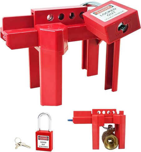 قفل صمام الكرة ، جهاز قفل صمام الكرة القابل للتعديل ، صغير ، لمدة 1/2 "-2-1/2" قطر الأنبوب الخارجي ، حمراء حمراء في الهواء الطلق قفل الحنفية الصناعية الصنابير الصنابير أقفال أنابيب قفل صمام خط أنابيب in Kuwait