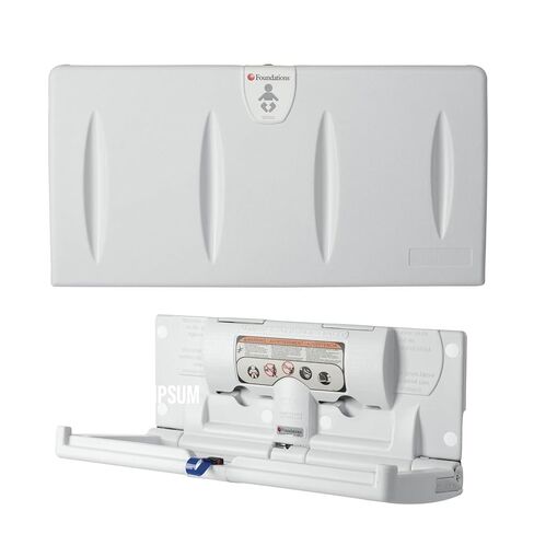 الأسس الأسس كلاسيكية تغيير الطفل الأفقي محطة مع لوحة تركيب جبل ، مثبتة على الحائط ، سعة وزن 250 رطلا ، حزام أمان قابل للتعديل واحد وبطانة-أسود (100-EH-BP-02) in Kuwait