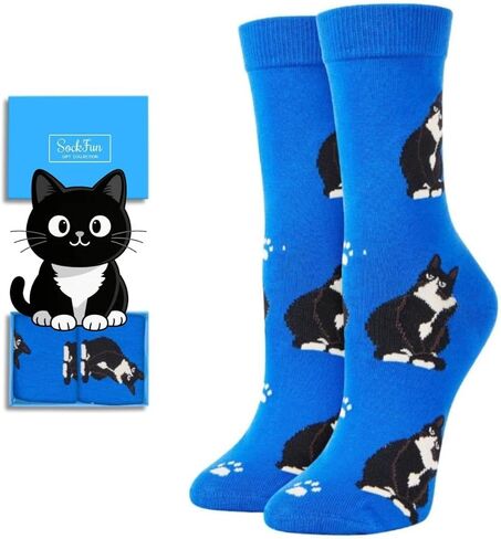Funny Cat Gifts for Kids - Novety Crazy Silly Fun Cat Socks for Boys Girls 10-12 Years in Kuwait