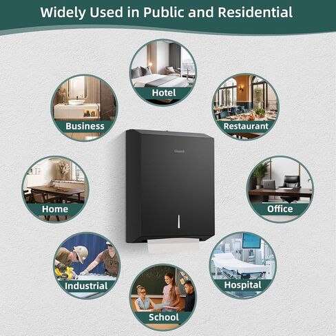 Paper Towel Dispenser Wall Mount, Large Commercial C/Z Tri Fold Multifold Hand Towels Dispenser, Brushed Stainless Steel Paper Towel Holder with Lock for Bathroom, Restroom and Public Places in Saudi Arabia