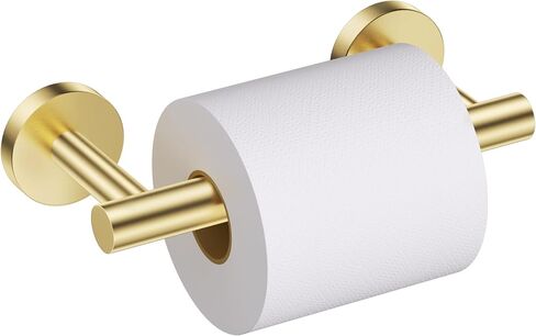 Brushed Gold Toilet Paper Holder Wall Mount, Double Base Large Toilet Paper Roll Holder Stainless Steel Bathroom Hardware Accessories, Commercial Toilet Paper Dispenser in Kuwait