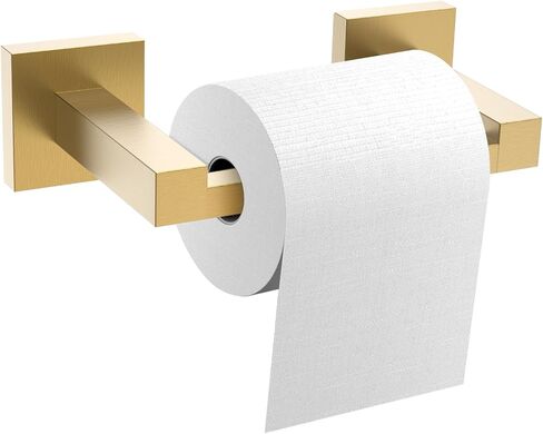 Brushed Gold Toilet Paper Holder Wall Mount, Double Base Large Toilet Paper Roll Holder Stainless Steel Bathroom Hardware Accessories, Commercial Toilet Paper Dispenser in Kuwait
