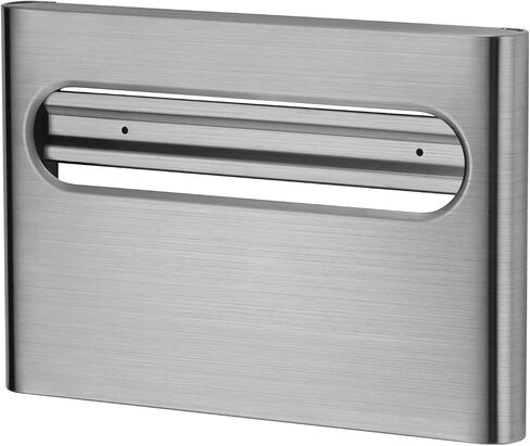 Slim Brushed Stainless Steel Toilet Seat Cover Dispenser – Designer Wall-Mount Holder with Curved Edges and Large Capacity for Single or 1/2 Fold Covers, Aesthetic and Modern Look in Kuwait