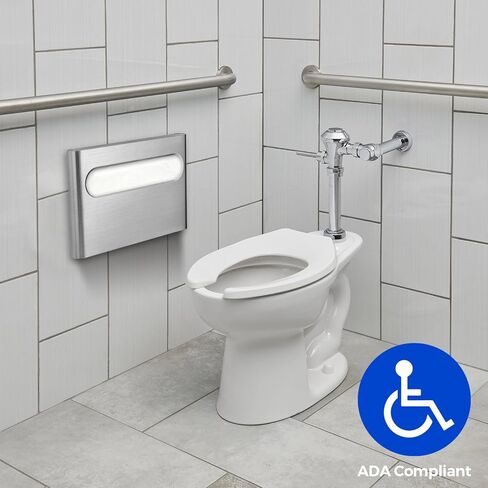 Slim Brushed Stainless Steel Toilet Seat Cover Dispenser – Designer Wall-Mount Holder with Curved Edges and Large Capacity for Single or 1/2 Fold Covers, Aesthetic and Modern Look in Kuwait