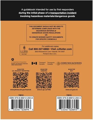 2024 Emergency Response Guidebook (ERG), Spiral Bound, 4" x 5.5" Pocket Size, English, 1-Pack, J. J. Keller & Associates, Inc. in Saudi Arabia
