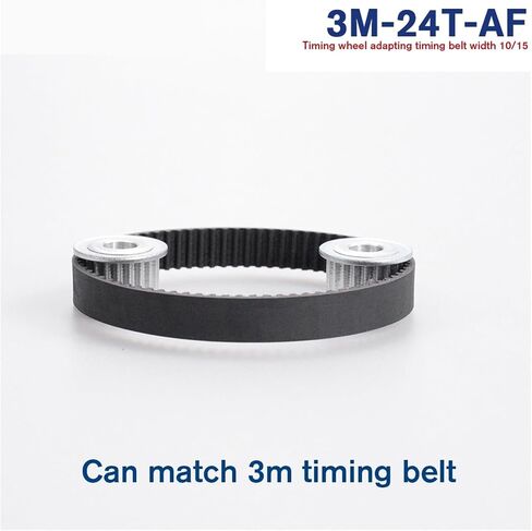 24T Pulley 5/6/8/10/12mm Bore Gear Pulley 3mm Pitch 11/16mm Belt Width Aluminum Alloy Belt Pulleys(8mm,1PC_for Belt Width 15MM) in Saudi Arabia