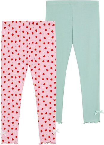 Toddler Girls Leggings 2-Pack Bamboo Viscose Little Girls Casual Stretch Pants in Saudi Arabia