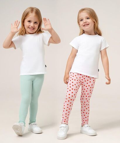 Toddler Girls Leggings 2-Pack Bamboo Viscose Little Girls Casual Stretch Pants in Saudi Arabia