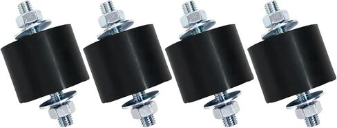 Yarssihha 4 Pack M8 Anti-Vibration Rubber Isolator Mounts, 40x40mm Rubber Studs Shock Absorber, Cylindrical Vibration Isolators for Diesel Engines, Air Compressors, Vibration Motor in Kuwait