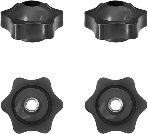 4 Pcs Star Knobs, 1/4-20 Knob Through Hole Hand Tighten Clamping Knobs Plastic Black Threaded Nuts for T Track Bolts, Jig, Mechanical Equipment(1/4''-20) in Saudi Arabia
