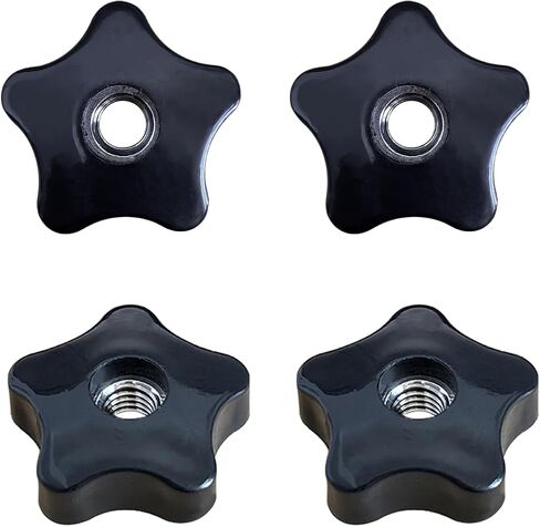 4 Pcs Star Knobs, 1/4-20 Knob Through Hole Hand Tighten Clamping Knobs Plastic Black Threaded Nuts for T Track Bolts, Jig, Mechanical Equipment(1/4''-20) in Saudi Arabia