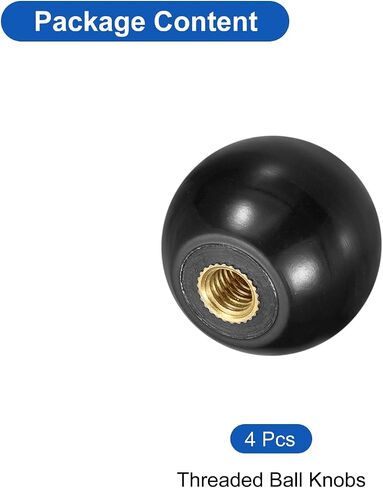 uxcell 4pcs مقابض كرة ملولبة ، M12 Thread Thread Thermoset Ball Knob 40mm DIA Round Ball Ballles مع إدراج النحاس لمقبض رافعة الماكينة ، الأحمر in Kuwait