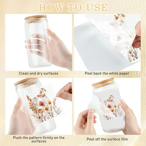 ملصقات نقل الأشعة فوق البنفسجية DTF Cup Transfer: 20 PCS Fall Daipes UVDTF Cup Wraps لـ 16 Oz Glass ، ملصقات نقل موسم اليقطين ، القوس الخريف UV DTF ، فرك مضاد للماء على نقل النساء الفتيات DIY in Saudi Arabia
