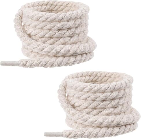 Thick Rope Round Shoelaces Chunky Twisted Shoe Laces Solid Color Nylon Shoe Laces for Men Women Sneakers in Saudi Arabia