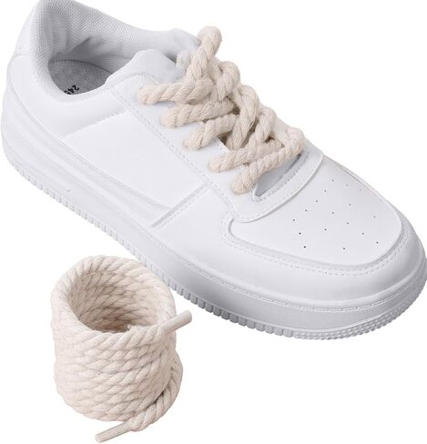 Thick Rope Round Shoelaces Chunky Twisted Shoe Laces Solid Color Nylon Shoe Laces for Men Women Sneakers in Saudi Arabia