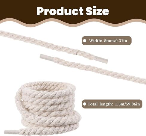 Thick Rope Round Shoelaces Chunky Twisted Shoe Laces Solid Color Nylon Shoe Laces for Men Women Sneakers in Saudi Arabia