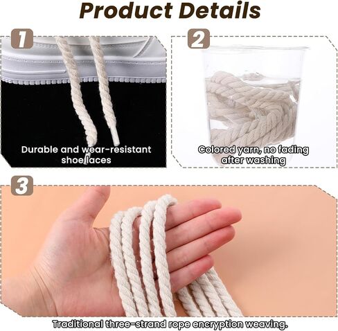 Thick Rope Round Shoelaces Chunky Twisted Shoe Laces Solid Color Nylon Shoe Laces for Men Women Sneakers in Saudi Arabia