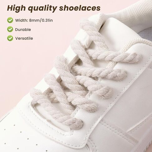Thick Rope Round Shoelaces Chunky Twisted Shoe Laces Solid Color Nylon Shoe Laces for Men Women Sneakers in Saudi Arabia