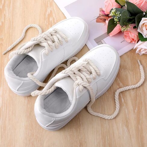 Thick Rope Round Shoelaces Chunky Twisted Shoe Laces Solid Color Nylon Shoe Laces for Men Women Sneakers in Saudi Arabia