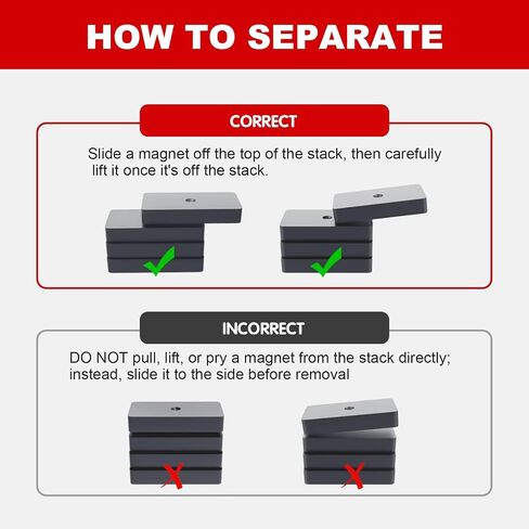Thaibear 8 Pack Hight Duty Stringular Black Ceramic Magnets ، 1 7/8 "× 7/8" × 3/8 "، قوة السحب 8 ، 25 رطلاً ، مثالية للبيضاء ، المطبخ ، الحرف ، العلوم ، أدوات معلقة in Kuwait