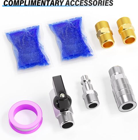 Tailonz Pneumatic 0-150psi 3/8 بوصة مجفف هواء من ألومنيوم ألمنيوم ، مجفف هواء ضاغط ، فاصل بخار الماء ، وعاء البولي إيثيلين in Kuwait