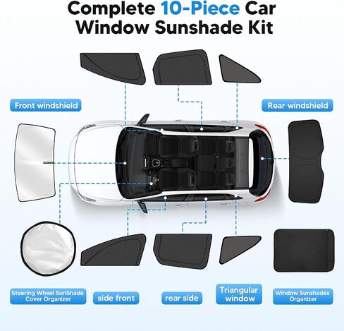 FIILINES 8PCS Window Shades Kit for 2019-2025 Nissan Altima, 2 in 1 Sun Protection & Breathability Double Layer Sunshades with UV100% Block & Privacy Protection for Side/Rear/Windshield Accessories in Saudi Arabia