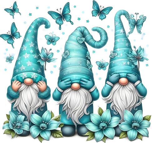 Mogtaa Gnomes مجموعات فن الماس للبالغين ، 5Dات مجموعات الطلاء الماس كاملة الحفر للبالغين المبتدئين ، DIY شاطئية مستديرة الماس للبالغين ، GEM Art Home Wall Decor in Kuwait