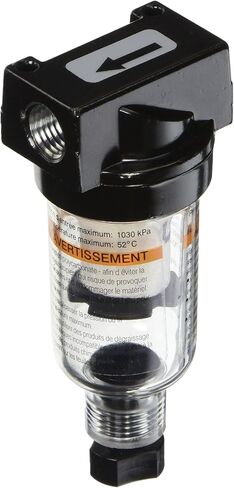 10F11ED Series 10F Zinc Miniature Coalescing Filter, Polycarbonate Bowl/Twist Drain, Grade 6 Element, 1/4" NPT Port Size in Kuwait