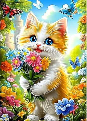 مجموعات اللوحات الماس Ghkud Black Cat للبالغين ، DIY 5D Diamond Painting القطة تقرأ الصحف على المرحاض ، وأطقم فنية الماس الكاملة 30 × 40 سم in Kuwait