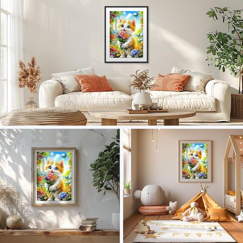 مجموعات اللوحات الماس Ghkud Black Cat للبالغين ، DIY 5D Diamond Painting القطة تقرأ الصحف على المرحاض ، وأطقم فنية الماس الكاملة 30 × 40 سم in Kuwait