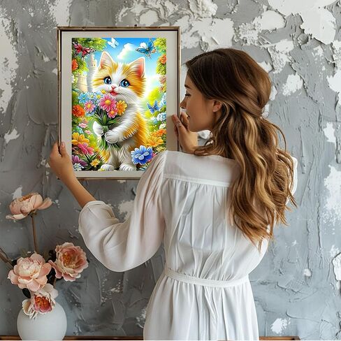مجموعات اللوحات الماس Ghkud Black Cat للبالغين ، DIY 5D Diamond Painting القطة تقرأ الصحف على المرحاض ، وأطقم فنية الماس الكاملة 30 × 40 سم in Kuwait