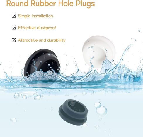125PCS 8 Sizes Black Rubber Plugs for Round Holes Silicone Plugs, 1" 3/4" 5/8" 1/2" 3/8" 5/16" 1/4" 1/5" Round Hole Plug Snap Locking, Used for Furniture DD028-b in Kuwait