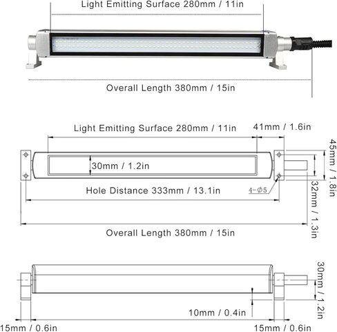 YWBL-WH CNC Machine Tube IP68 الإضاءة الصناعية 10W مصباح عمل LED لأدوات الآلة الضوء الأبيض in Saudi Arabia