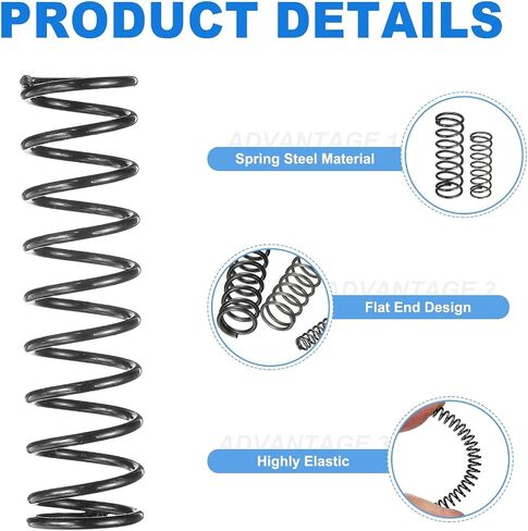 uxcell 30Pcs Compression Spring, 12mm OD, 1.2mm Wire Size, 45mm Free Length, Spring Steel Construction Extended Mechanical Compression Springs for Shop and Home Repairs, Black in Saudi Arabia