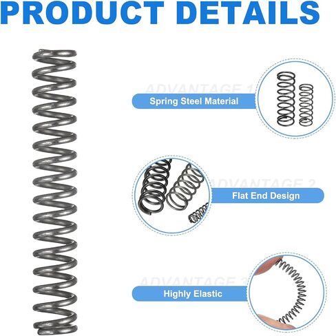 uxcell 30Pcs Compression Spring, 12mm OD, 1.2mm Wire Size, 45mm Free Length, Spring Steel Construction Extended Mechanical Compression Springs for Shop and Home Repairs, Black in Saudi Arabia