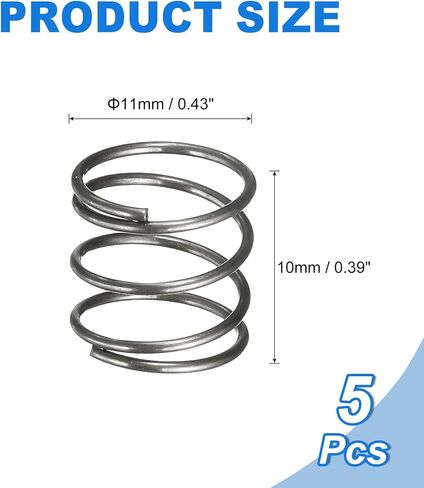 uxcell 5pcs ضغط الانضغاط ، 16 مم OD ، حجم سلك 1.8 مم ، طول خالي من 25 مم ، نوابض ضغط ميكانيكية ممتدة in Kuwait
