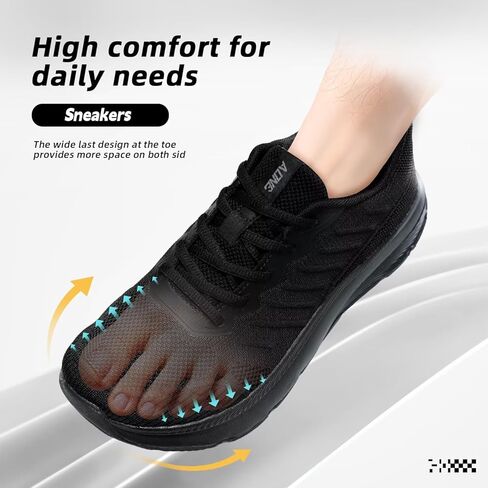 Mens Wide Walking Shoes Soft Sole Non Slip Running Comfortable Tennis Breathable Athletic Gym Workout Sport Sneakers in Kuwait