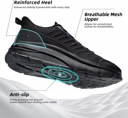 Mens Wide Walking Shoes Soft Sole Non Slip Running Comfortable Tennis Breathable Athletic Gym Workout Sport Sneakers in Kuwait