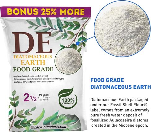 درجة الغذاء الأرضية الدياتوم - 100 ٪ طبيعية العضوية - آمنة للبشر والحيوانات الأليفة - مسحوق المياه العذبة - كيس مغلق in Kuwait