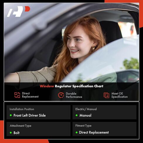 A-Premium Manual Window Regulator Compatible with Toyota 4Runner 1984-1989 Sport Utility Pickup 1984-1988 Pickup Front Left Driver Side in Kuwait