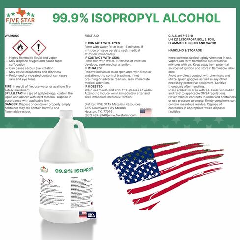 99.9% Pure Isopropyl Alcohol, 99.9 Percent IPA 1 Gallon, USP Grade, Made in The USA (1 Gallon,128 fl oz) in Saudi Arabia