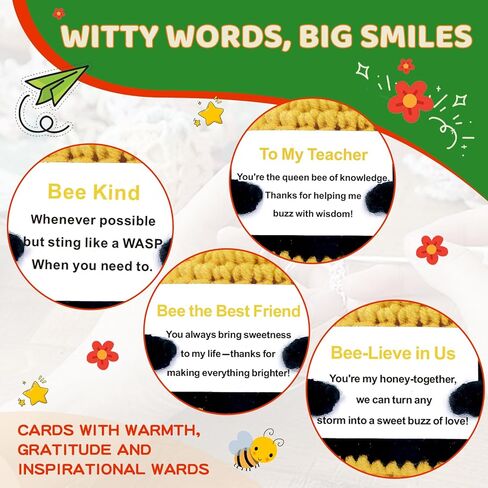 Bee Gifts Positive Crochet Animals: Birthday Gifts for Women Friends Sister Mom Wife Mother's Day, Cute Funny Bee Dolls with Inspirational Support Cards Emotional Potato Room Decors (BEE Kind) in Kuwait