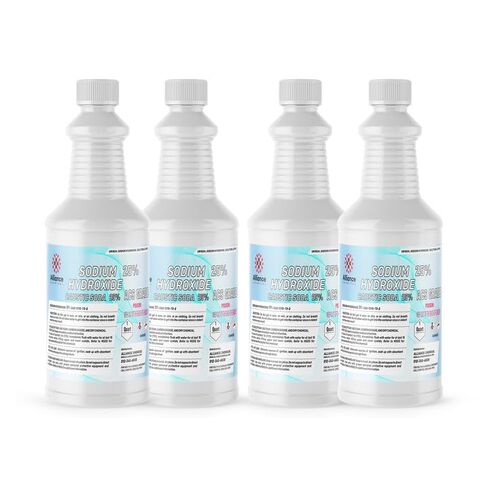 هيدروكسيد الصوديوم بنسبة 25 ٪ من ACS - 4 كوارت - المواد الكيميائية متعددة الحزم للتنظيف الصناعي ، وتعديل الرقم الهيدروجيني ، والتحييد in Kuwait