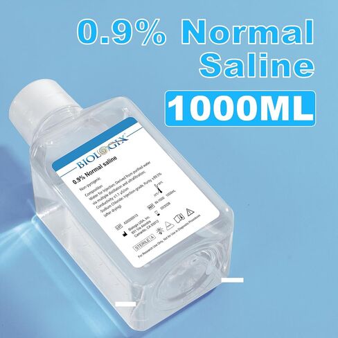 0.9% Normal Saline Solution, 1000ml 0.1um Filtration Sterilized SPSS Buffer for Lab Use, DNase/RNase/Protease/Pyrogen Free, Ready-to-Use, 1000ml/Bottle in Saudi Arabia